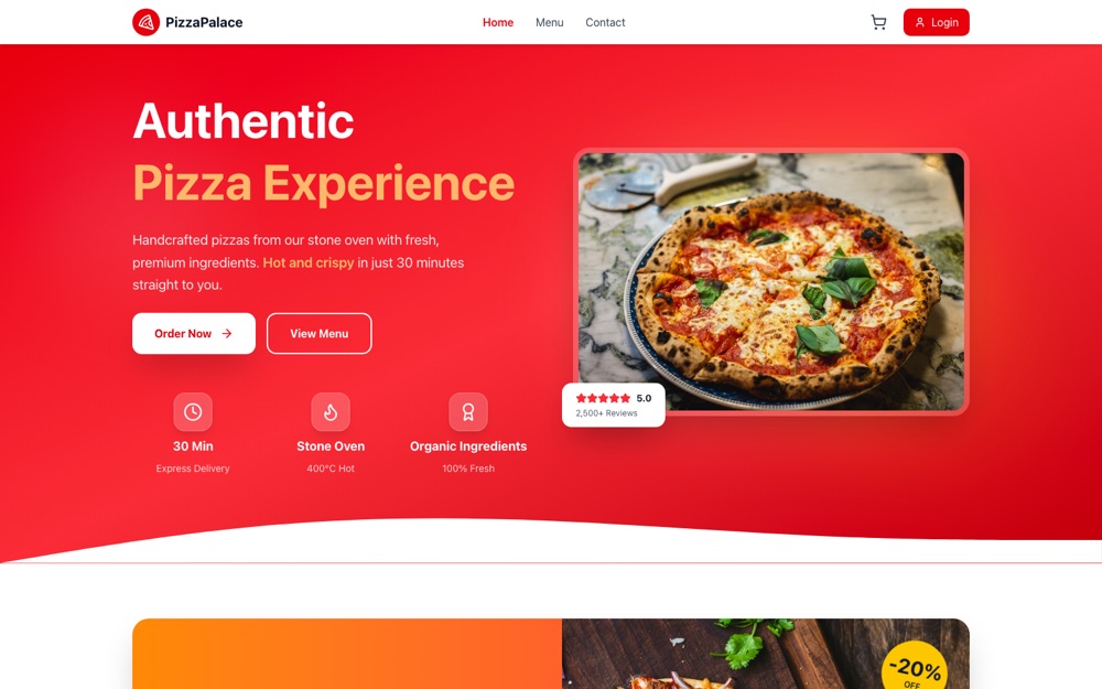 Pizza Palace restaurant website